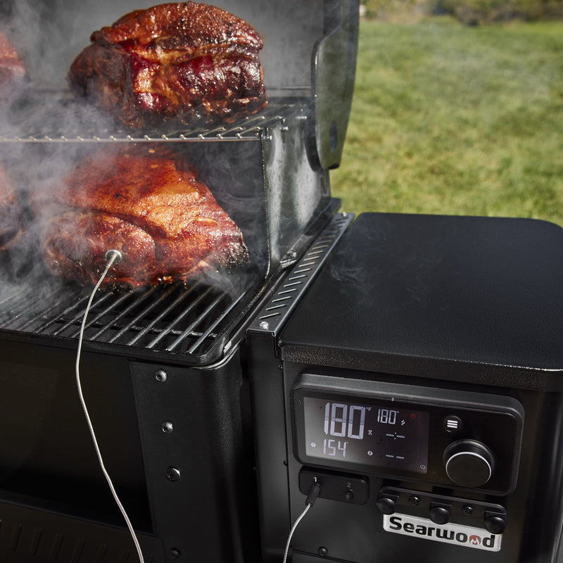Weber Searwood smoked pork shoulder