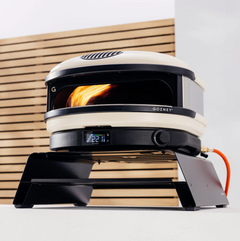 Gozney pizza oven with digital display on a white background